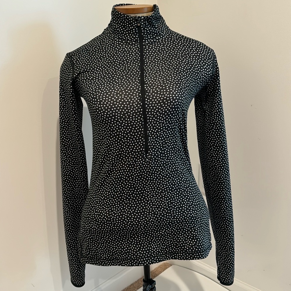 Nike Pullover Women’s Black Excellent Polka Dot Dri-Fit Quarter Zipper
